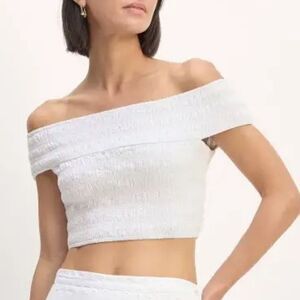 NOT FOR SALE Everlane The Gauze Smock Off Shoulder White Crop Top S NWT